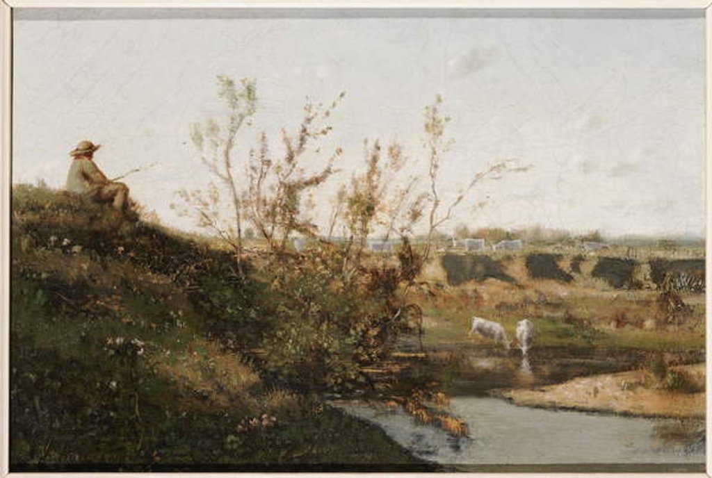 Detail of The Watering Place by Henri-Joseph Harpignies
