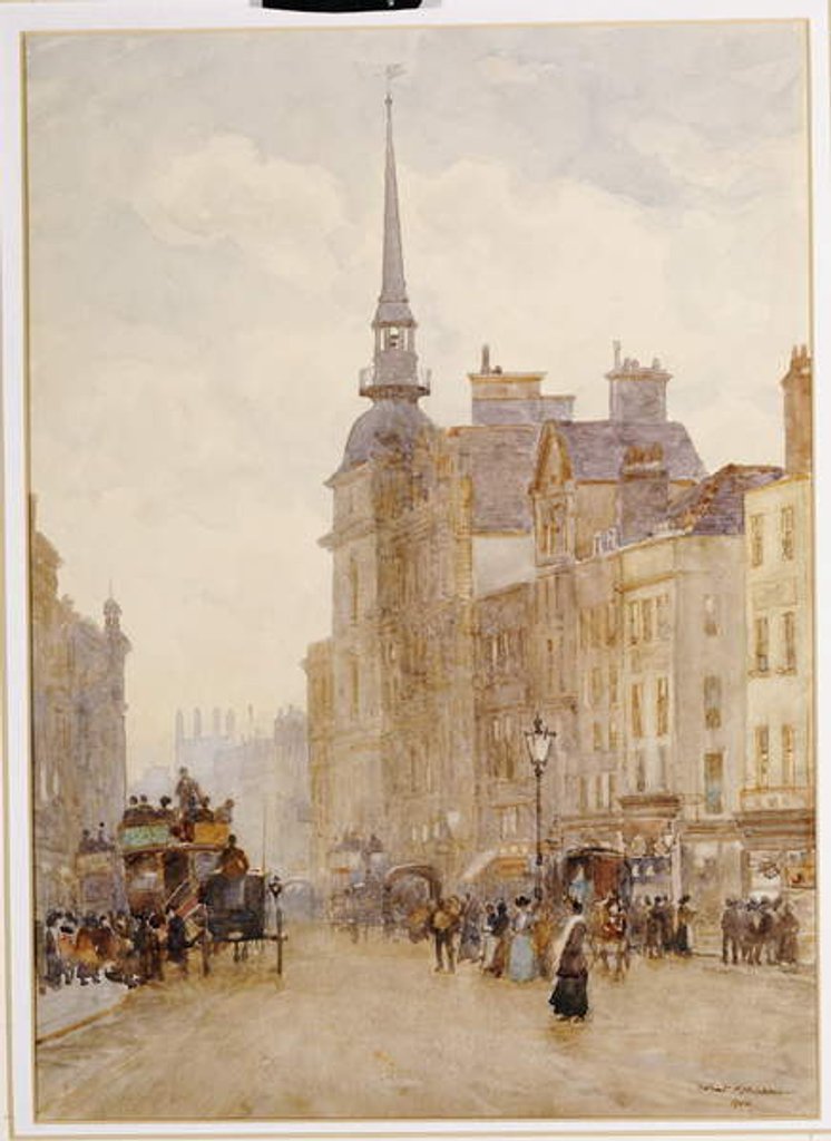 Detail of Looking down Ludgate Hill from the Steps of St. Paul's, 1900 by Herbert Menzies Marshall