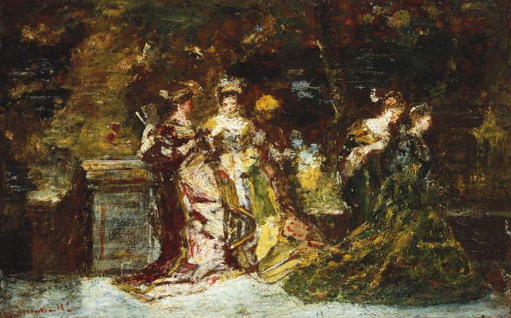 Detail of Fete Galante, c.1870 by Adolphe Joseph Thomas Monticelli