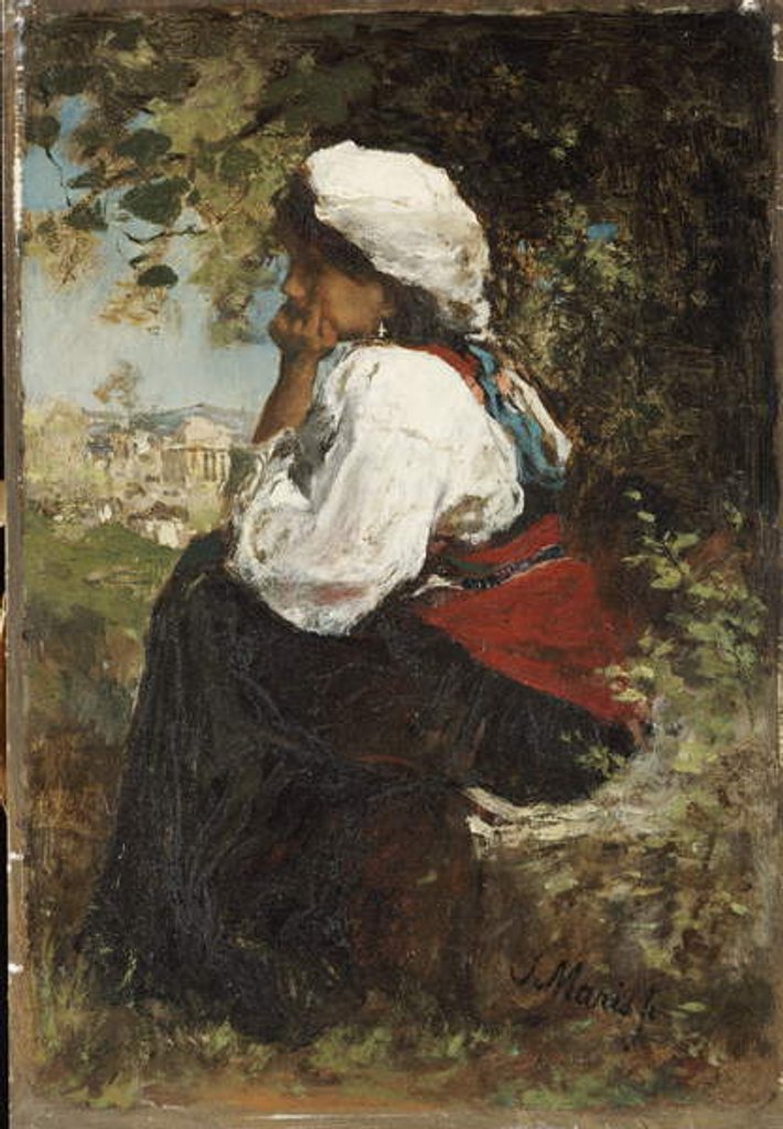 Detail of A Roman Girl by Jacob Henricus or Hendricus Maris