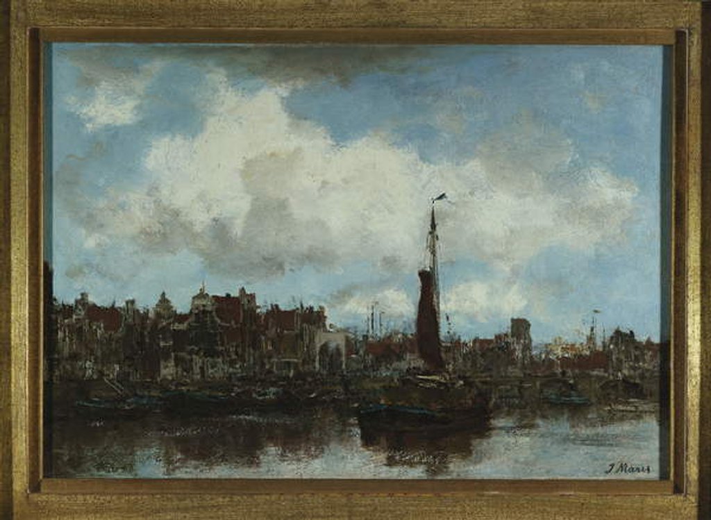 Detail of A View of Amsterdam by Jacob Henricus or Hendricus Maris
