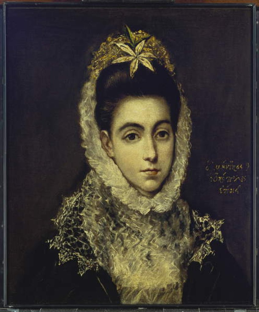 Detail of Portrait of a Young Lady by El (1541-1614) Greco