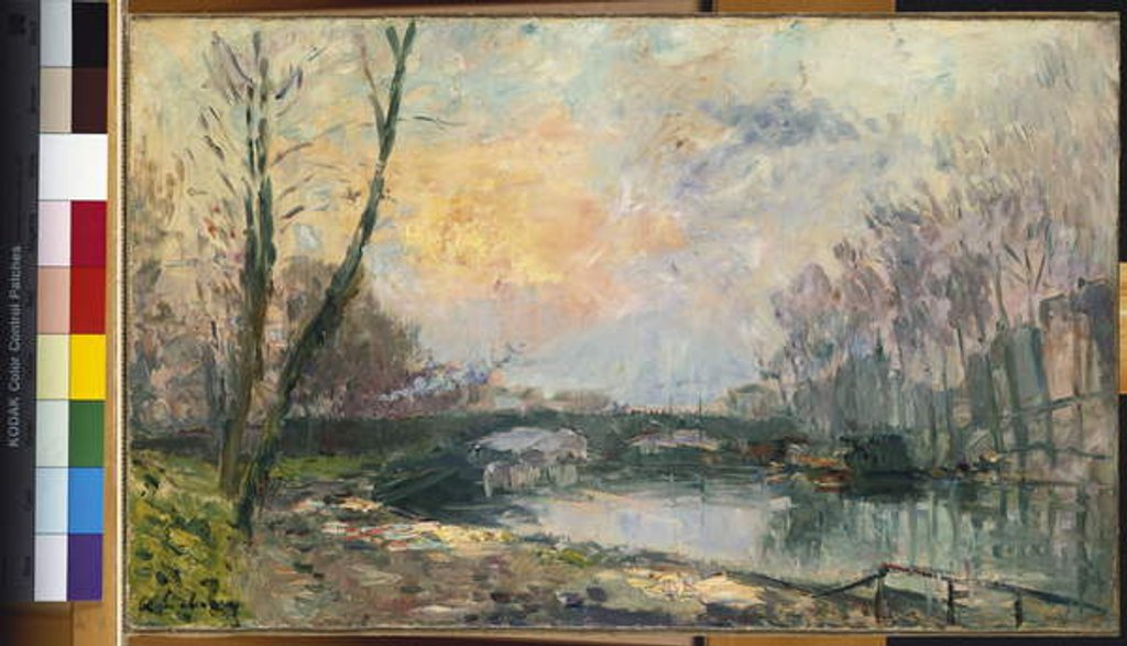 Detail of View of the Seine, Paris by Albert-Charles Lebourg