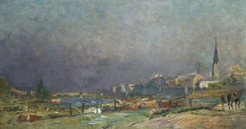 Detail of On the Banks of the River by Albert-Charles Lebourg