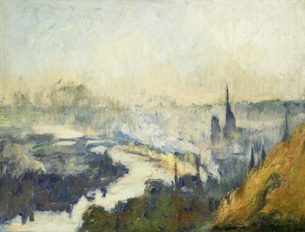 Detail of St. Catherine's Mountain, Rouen by Albert-Charles Lebourg