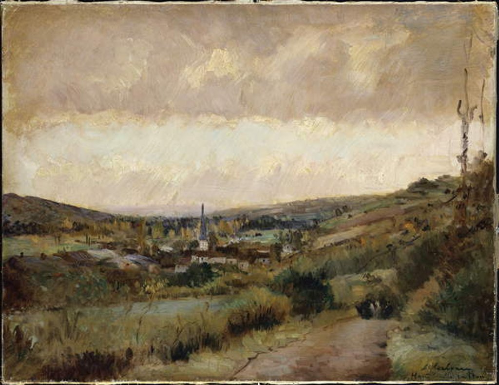 Detail of Last Days of Autumn at Hondouville-sur-Iton by Albert-Charles Lebourg