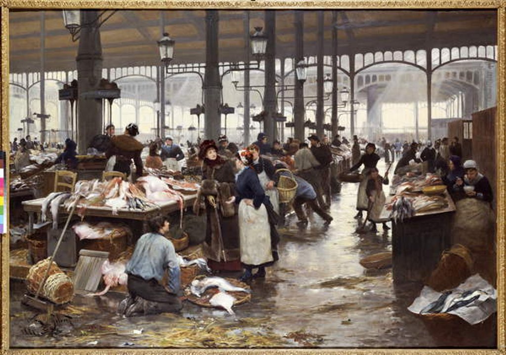 Detail of The Fish Hall at the Central Market, 1881 by Victor Gabriel Gilbert