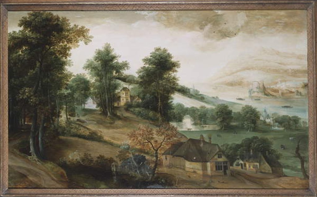 Detail of An Extensive Landscape with Cottages in the Foreground, 1561 by Jacob Grimmer