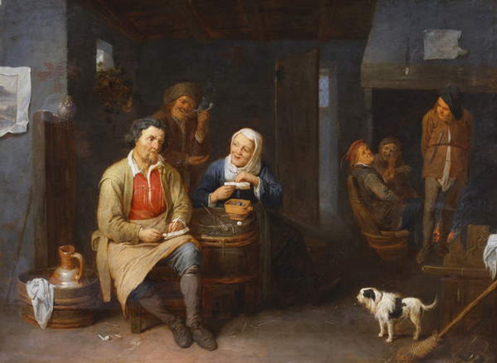 Detail of The Interior of an Inn with Peasants Smoking, 1647 by David III Ryckaert