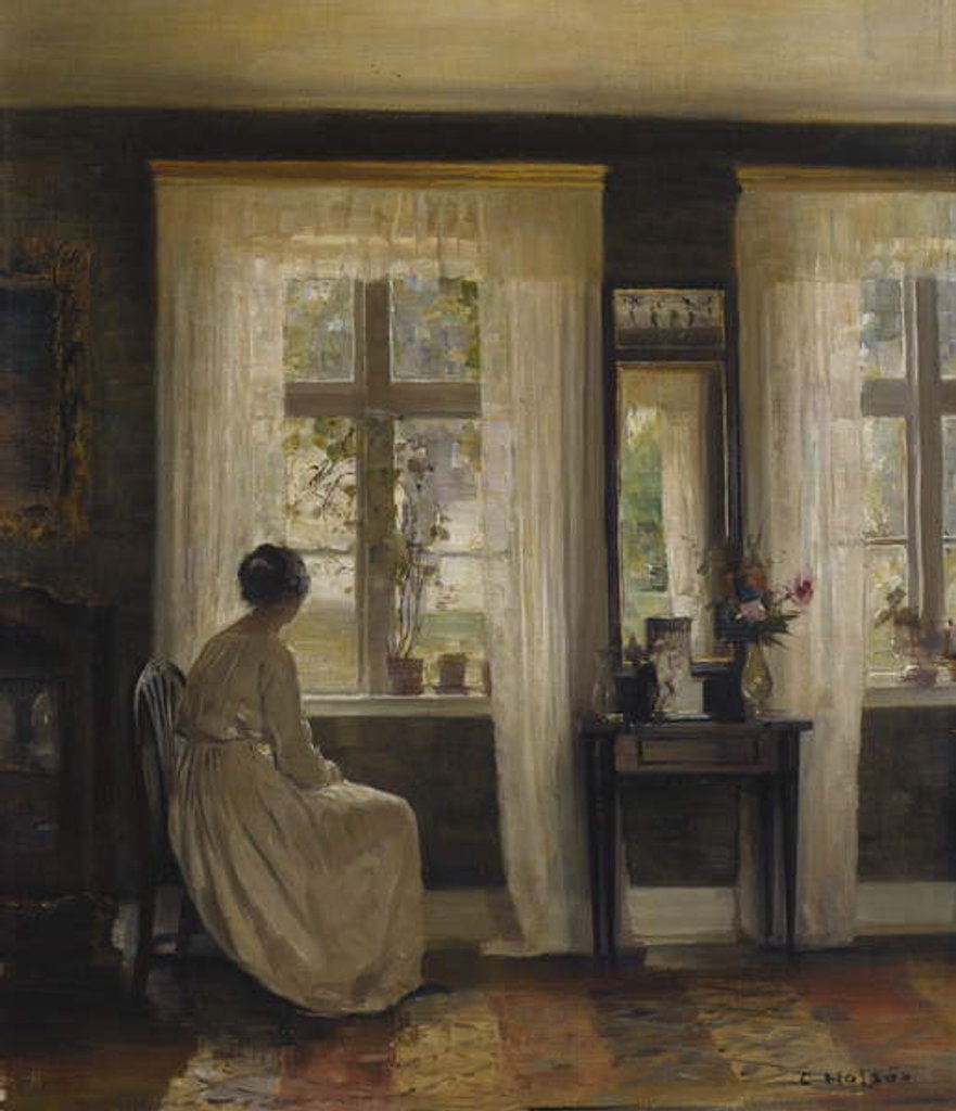 Detail of A Lady in an Interior by Carl Holsoe