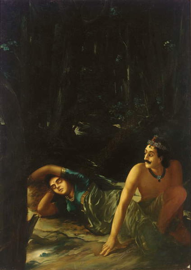 Detail of Nala and Damayanti by Raja Ravi Varma