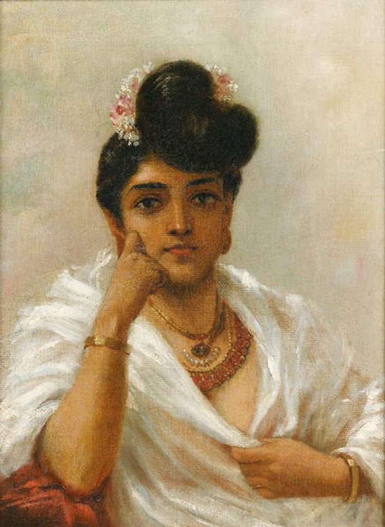 Detail of Malabar Beauty by Raja Ravi Varma