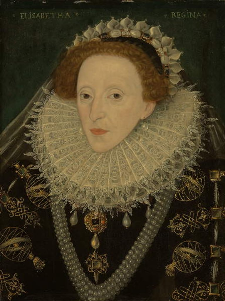 Detail of Portrait of Queen Elizabeth I, c.1580 by English School