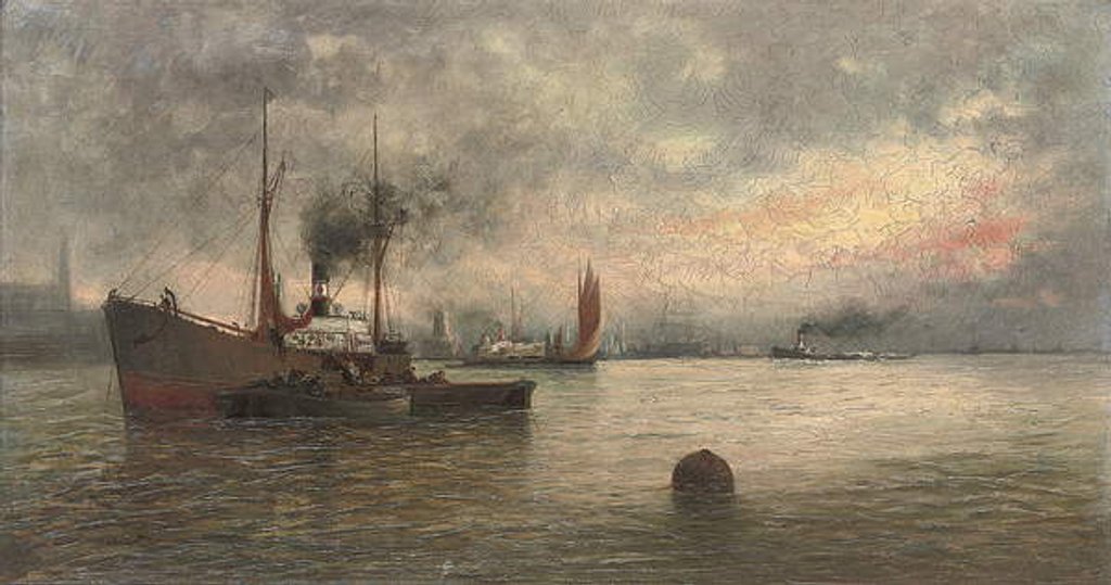 Detail of Unloading Cargo in a Harbour, 1871 by Ioannis Altamouras