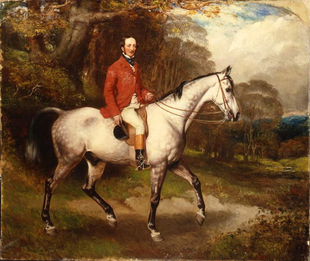Detail of Portrait of Thomas Conolly, seated on a dappled grey hunter by William Osborne