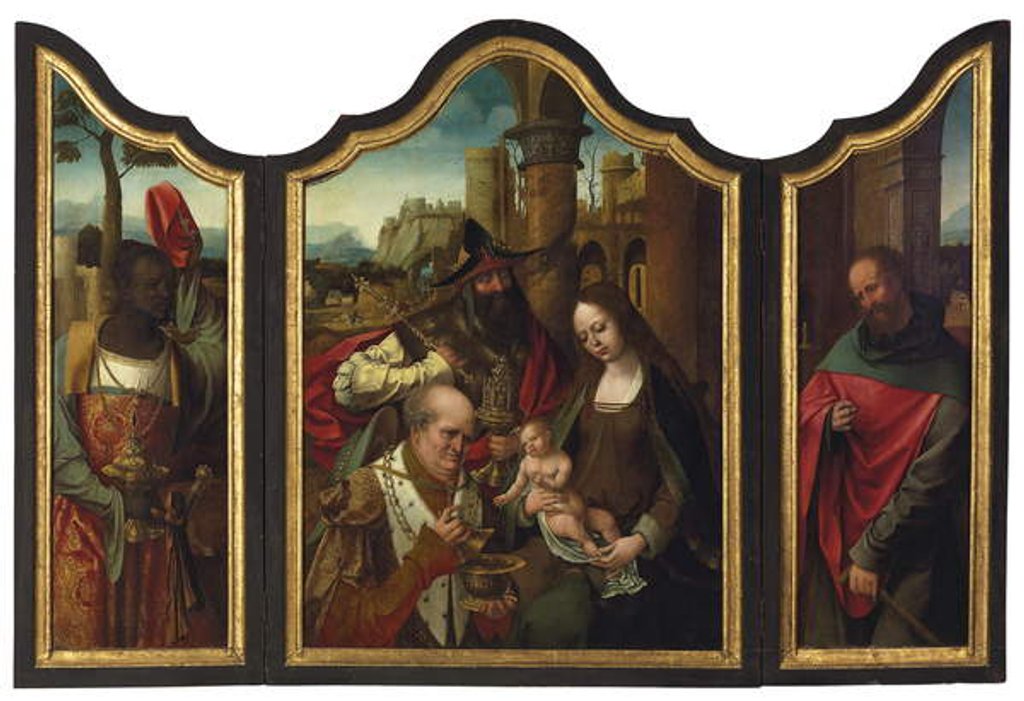 Detail of Adoration of the Magi by Master of the Antwerp Adoration