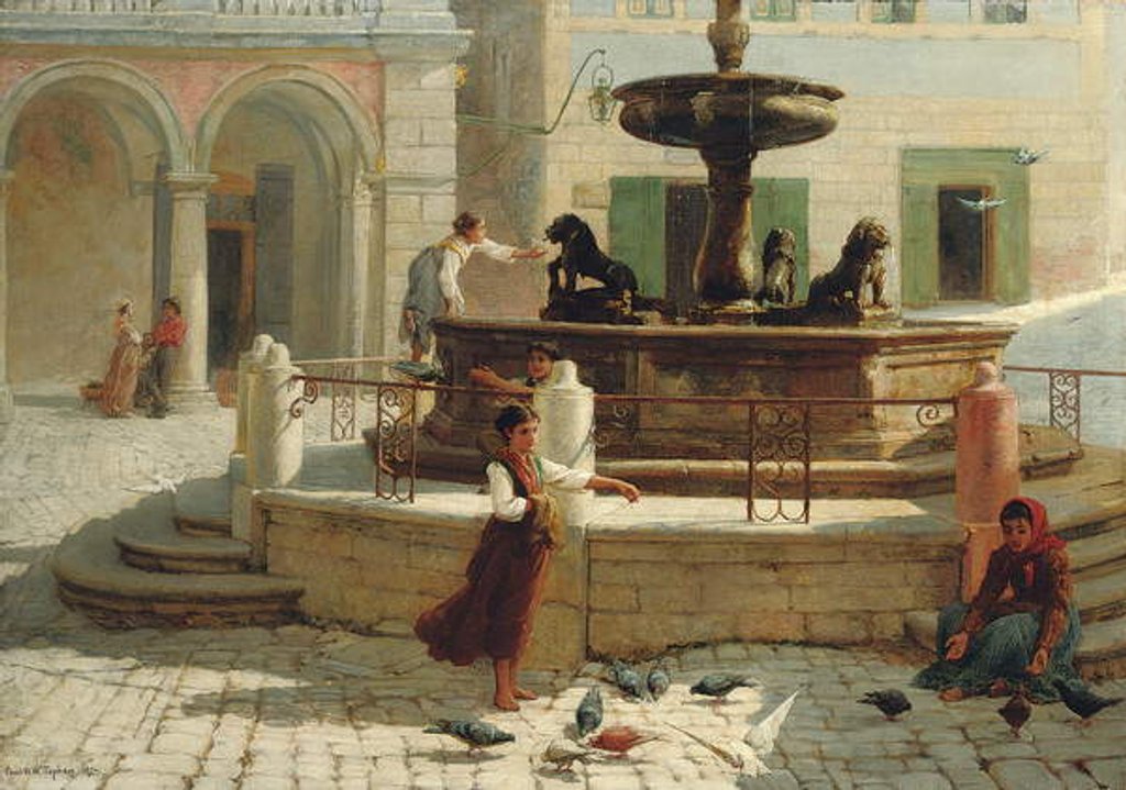 Detail of Pensioners of Assisi, 1874 by Frank William Warwick Topham