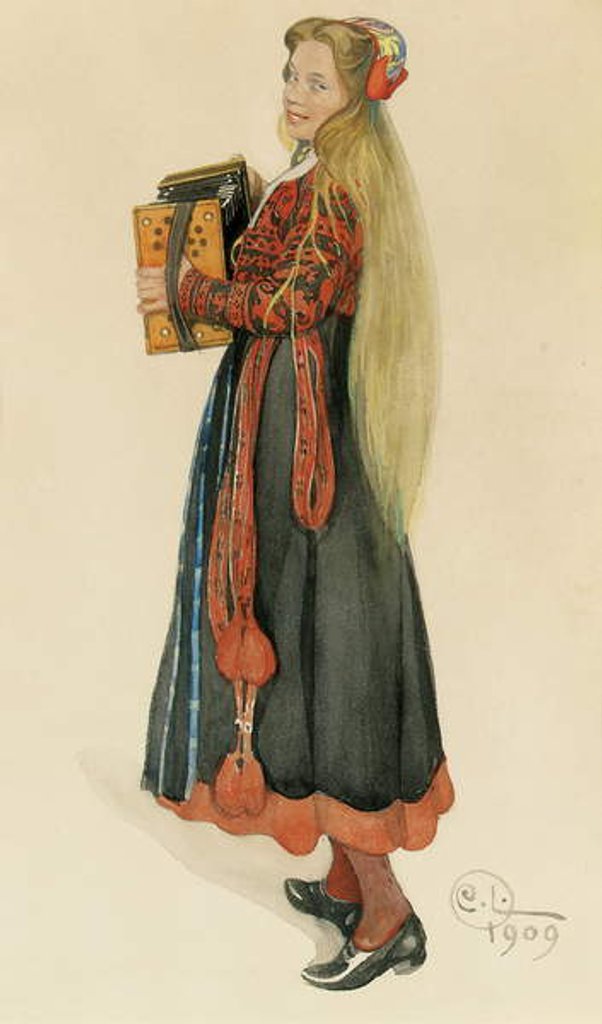 Detail of Lisbeth Playing the Accordian, 1909 by Carl Larsson