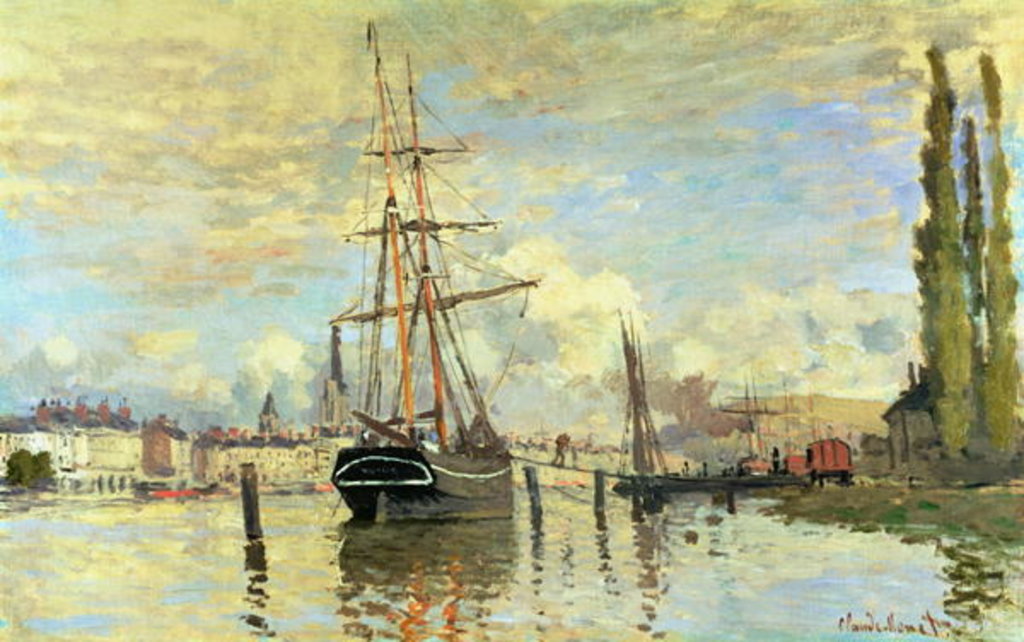 Detail of The Seine at Rouen, 1872 by Claude Monet