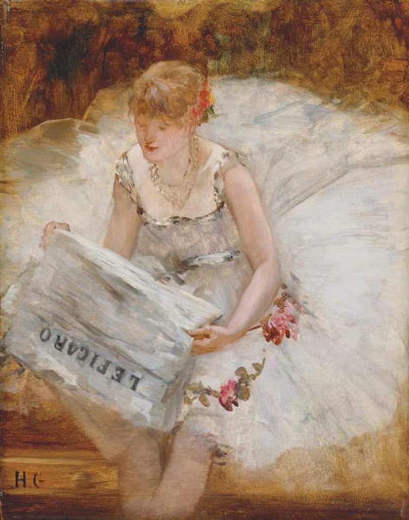 Detail of Ballerina Reading Le Figaro, c.1885 by Henri Gervex