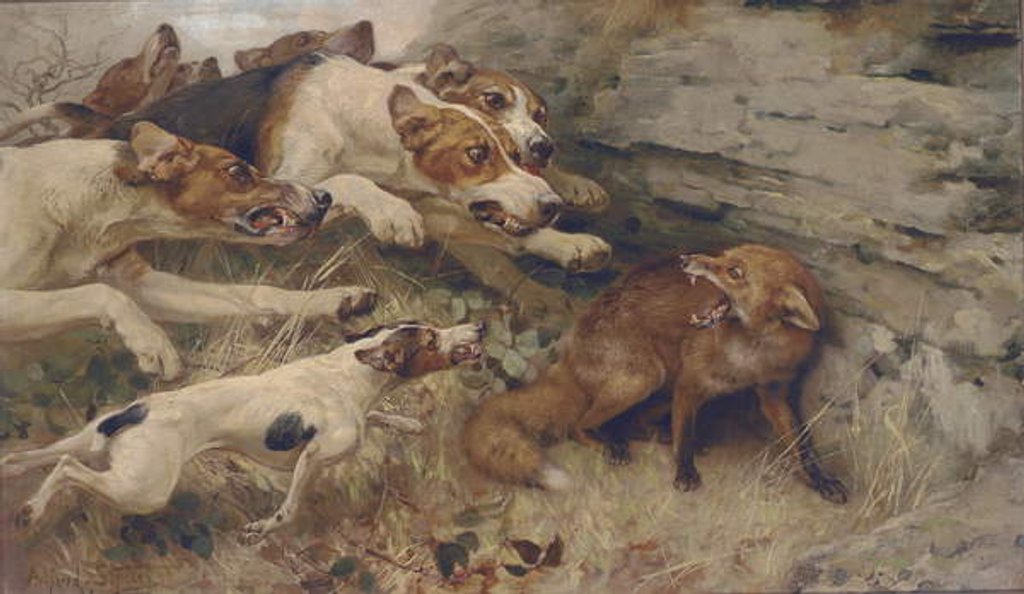 Detail of Do your worst by Alfred William Strutt