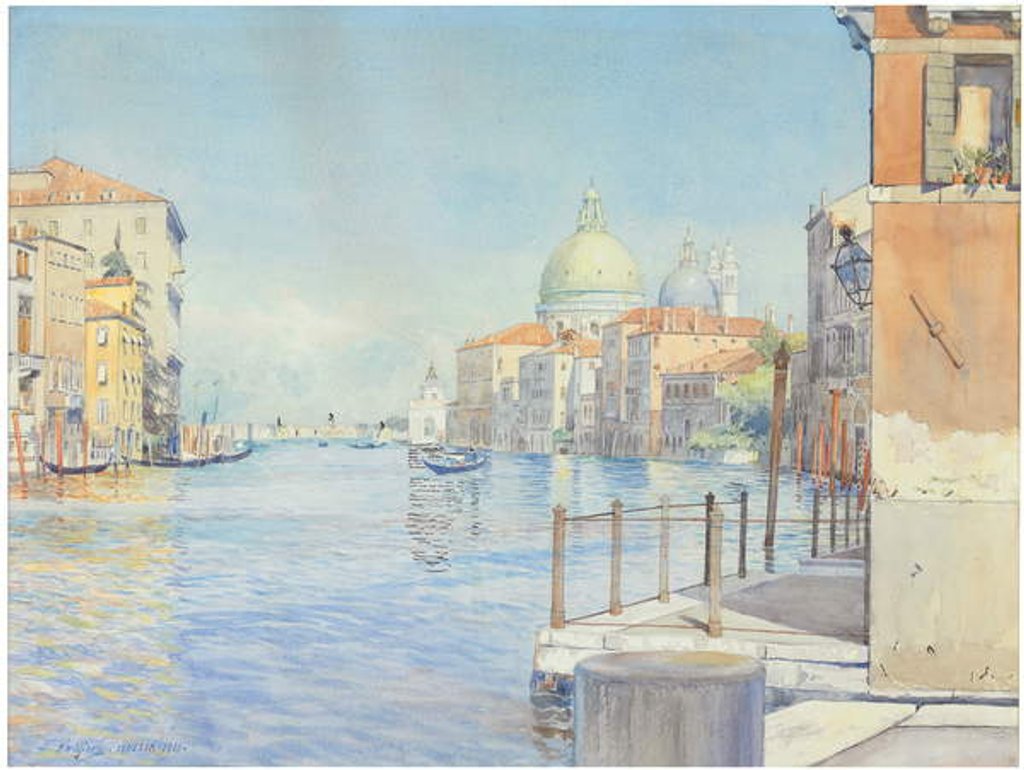 Detail of The Gran Canal, Venice, with the Santa Maria della Salute, 1910 by Gunnar Widforss