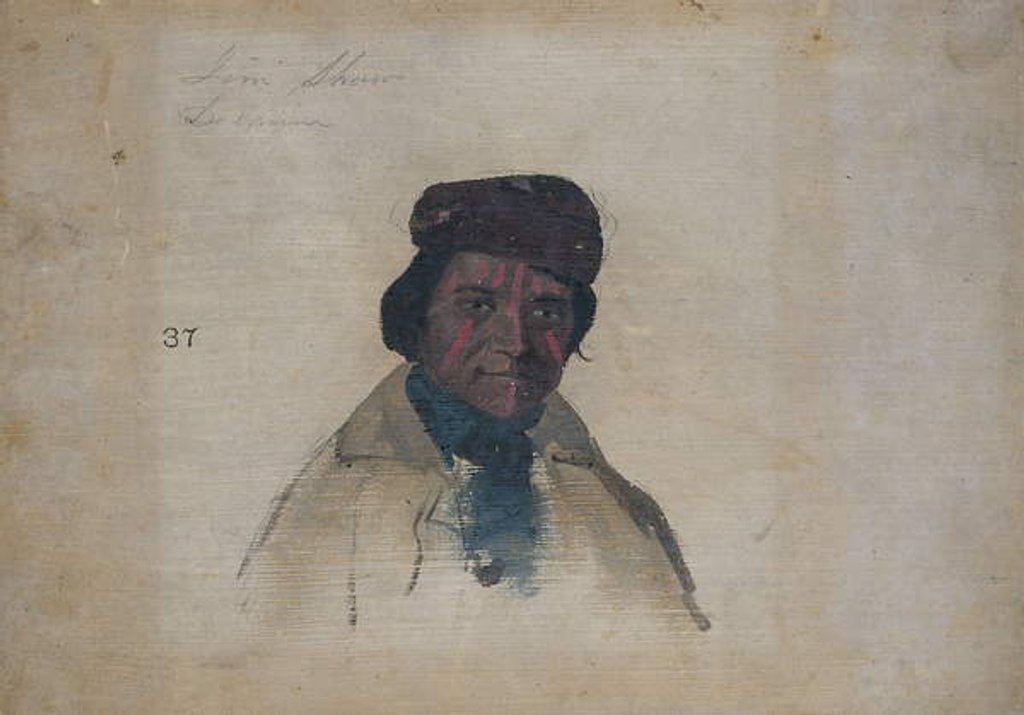 Detail of Jim Shaw, Delaware, 1843 by John Mix Stanley