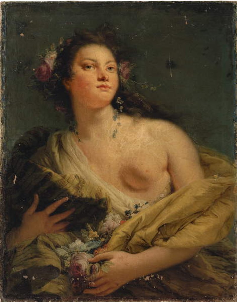 Detail of Portrait of a lady as Flora by Giovanni Battista (1696-1770) Tiepolo