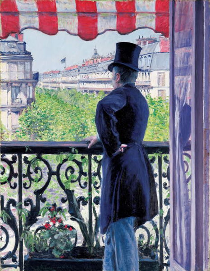 Detail of Man on a balcony, Boulevard Haussmann, 1880 by Gustave Caillebotte