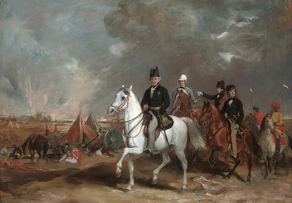 Detail of The Viscount Hardinge, Governor-general of India, accompanied by his two sons and Colonel Wood, on the battlefield of Ferozeshah by Francis Grant