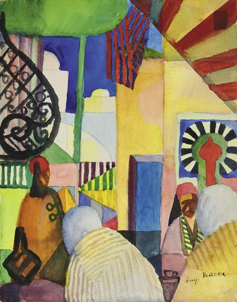 Detail of In the Bazaar, 1914 by August Macke