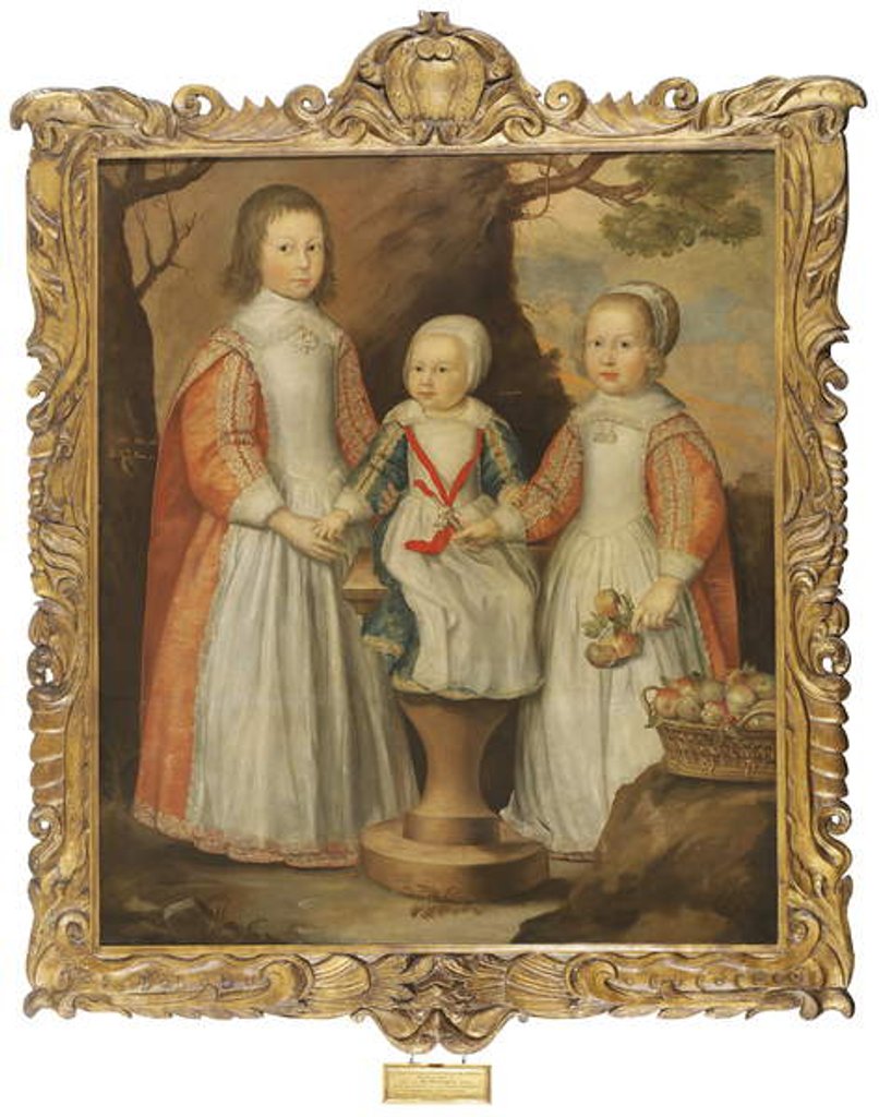 Detail of Portrait of the three children of George Preston of Holker, 1650 by Gerrit van Honthorst