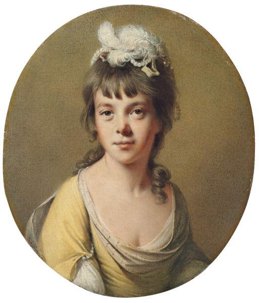 Detail of Portrait of Miss Harriet Hope by Joseph Wright of Derby