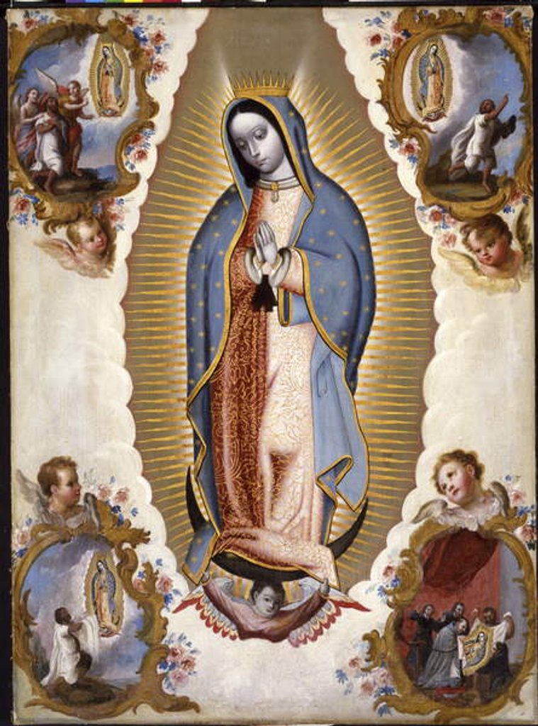 Detail of The Virgin of Guadalupe by Mexican School