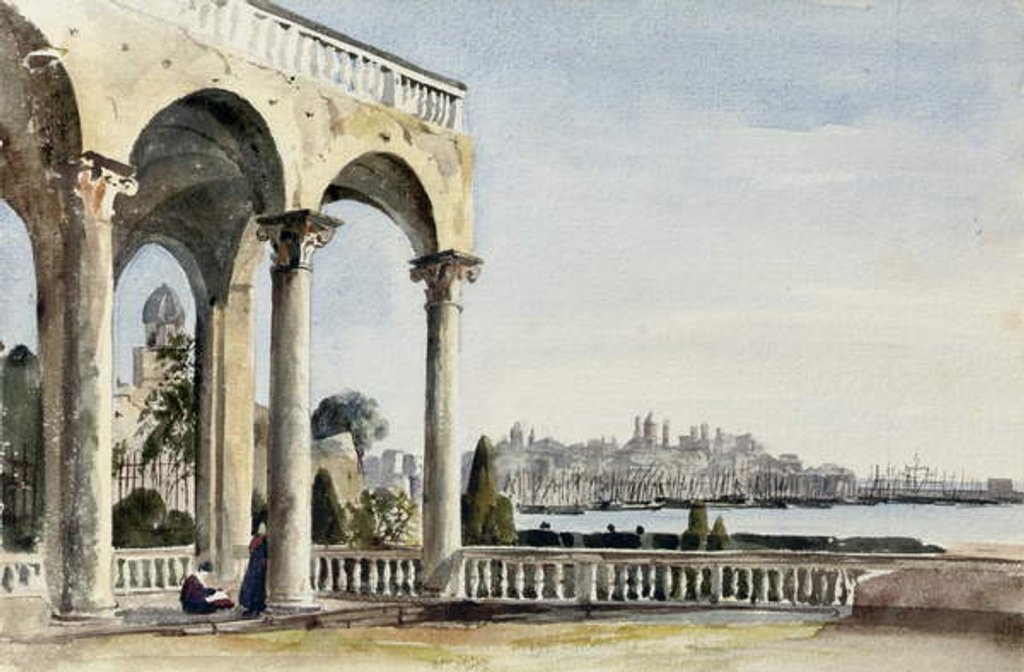 Detail of The Villa Doria at Genoa, 1829 by Robert Henry Cheney