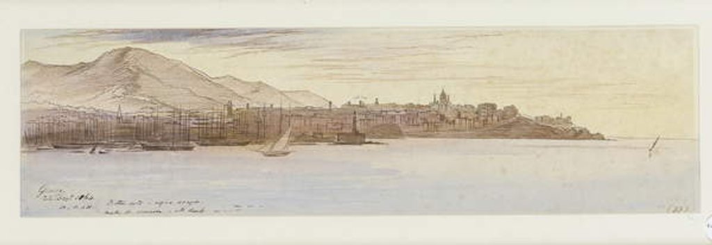 Detail of View of Genoa, 1864 by Edward Lear