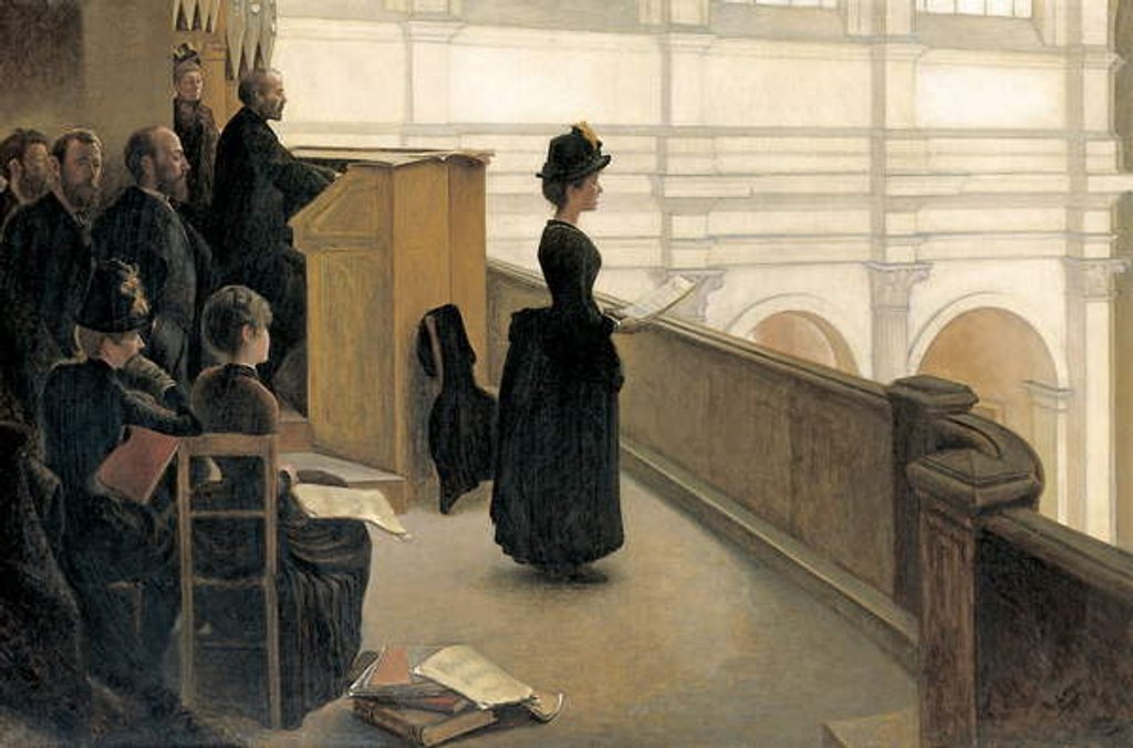 Detail of The Rehearsal in the Choir Loft by Henri Lerolle