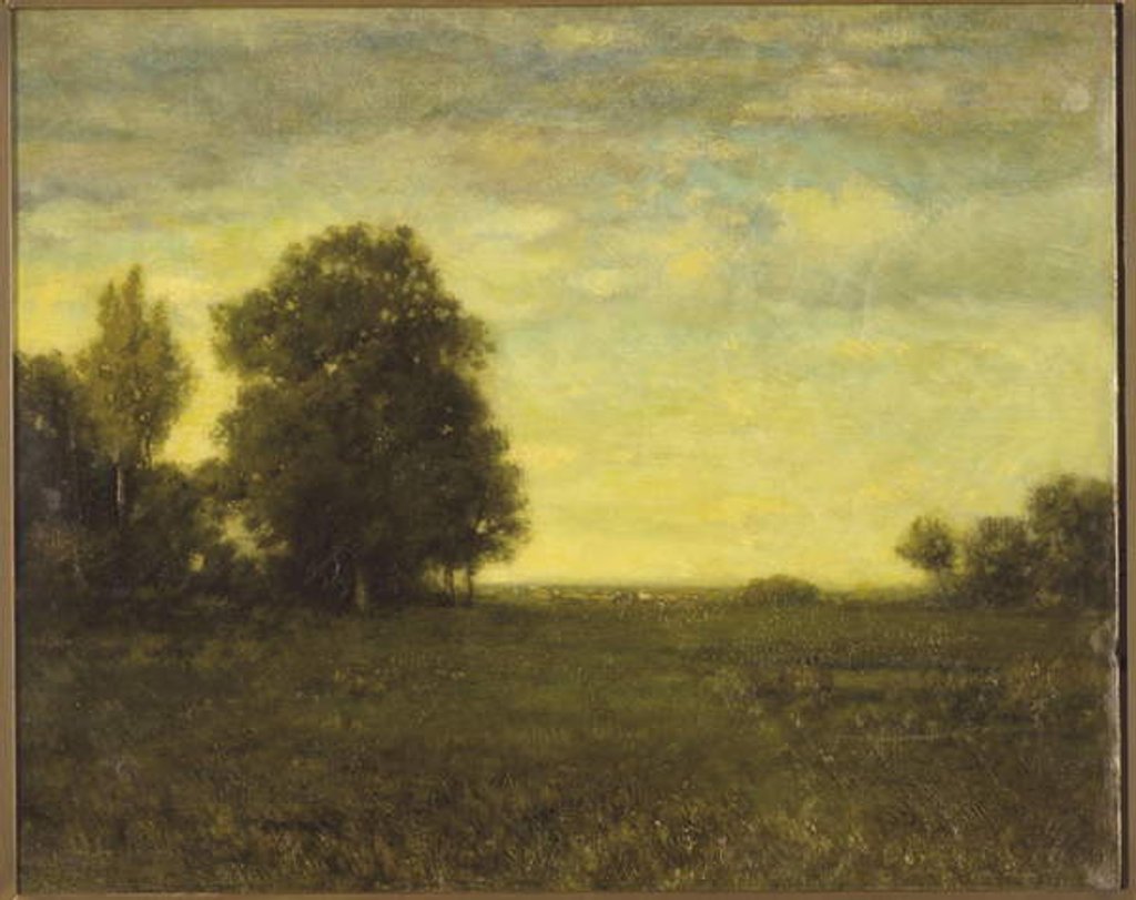 Detail of A meadow with trees by Alexander Helwig Wyant
