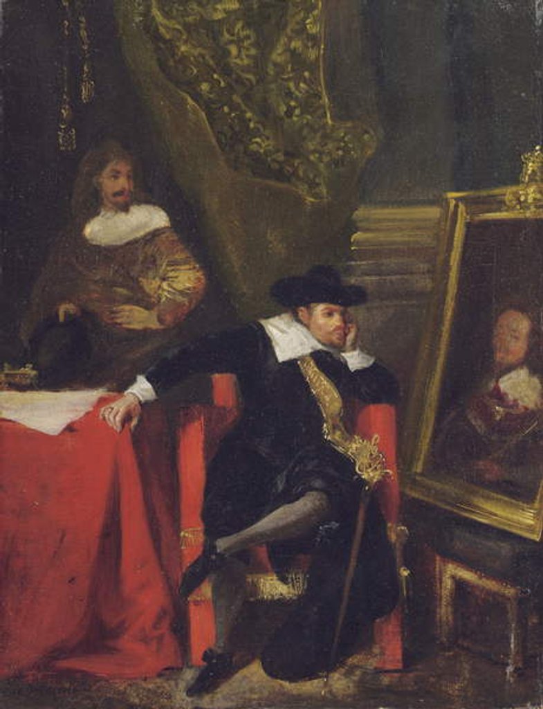 Detail of Cromwell at Windsor Castle, 1828 by Ferdinand Victor Eugene Delacroix