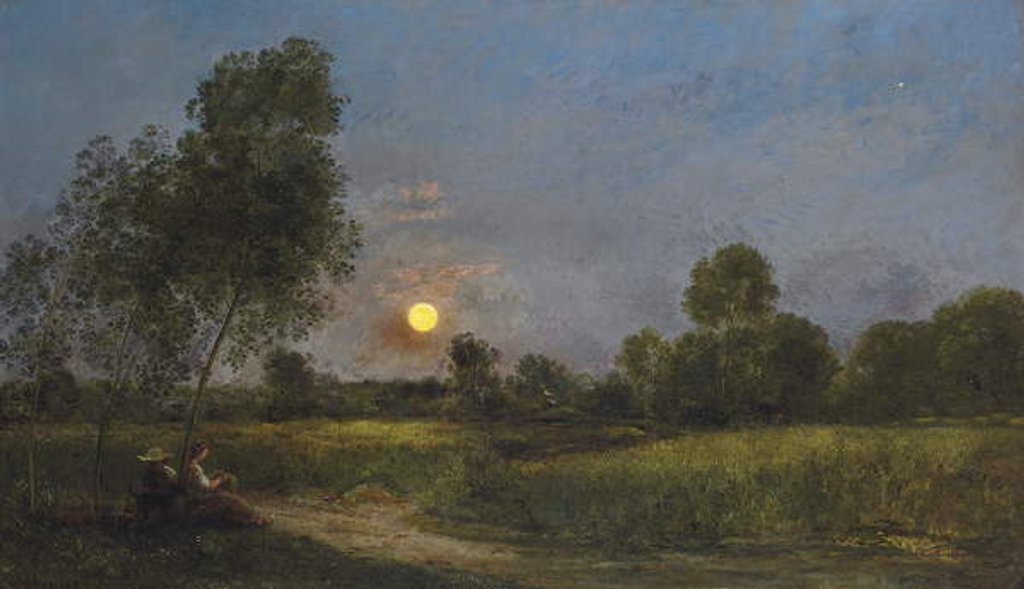 Detail of Moonrise, 1887 by Charles Francois Daubigny