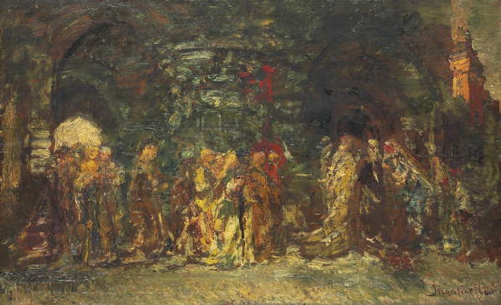 Detail of A Procession, c.1880 by Adolphe Joseph Thomas Monticelli