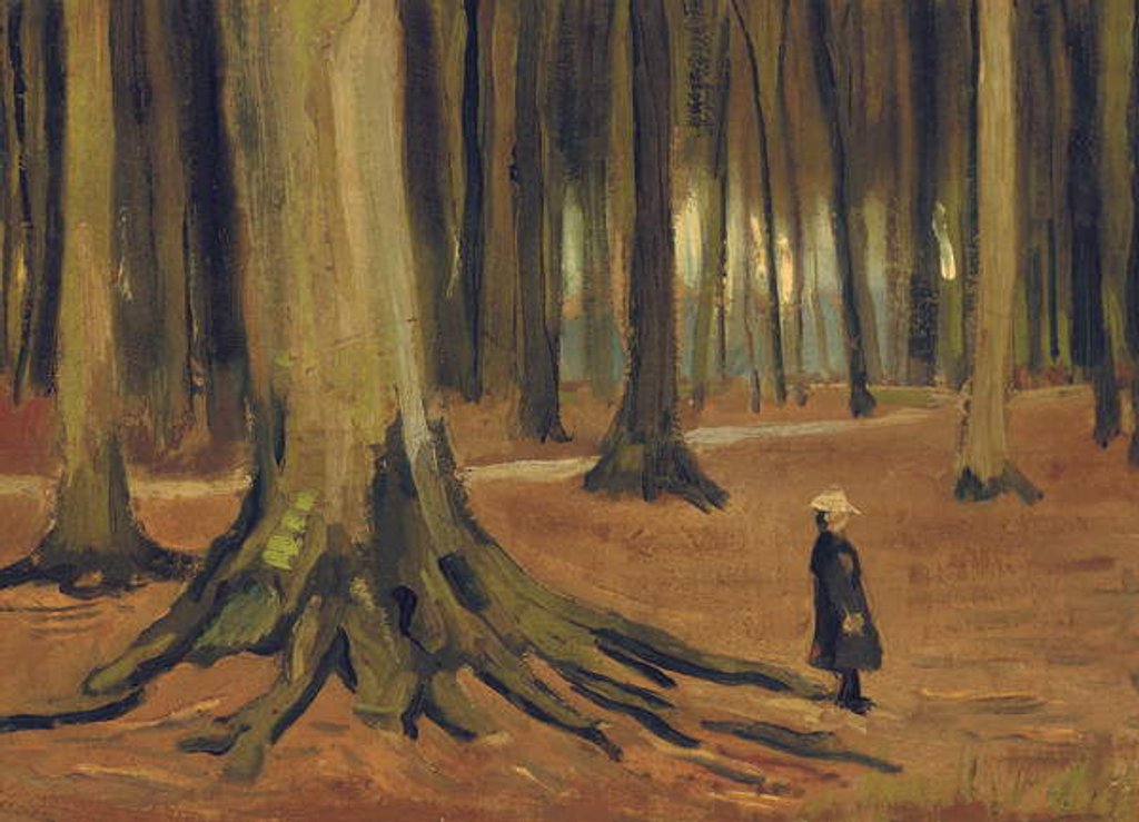 Detail of A Girl in a Wood, 1882 by Vincent van Gogh