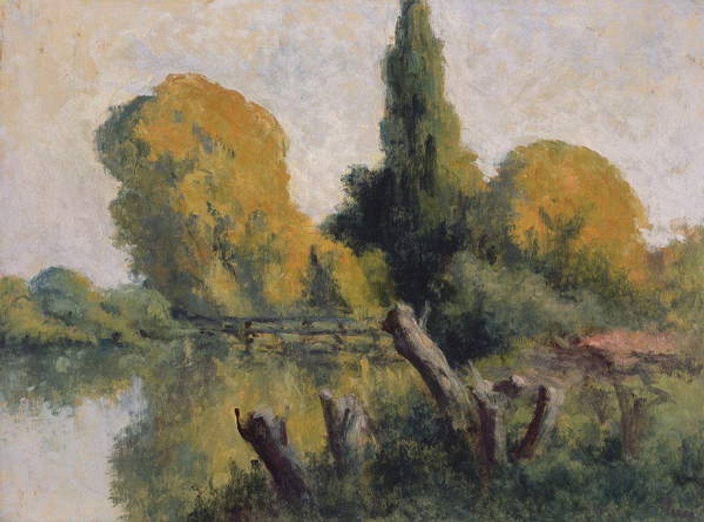Detail of Rolleboise, Small Arm of the Seine in Autumn, c.1925 by Maximilien Luce