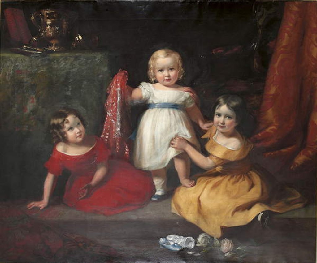Detail of Group portrait of John Scott, later 3rd Earl of Eldon, and his sisters Lady Selina Scott and Lady Gertrude Scott by Eden Upton Eddis