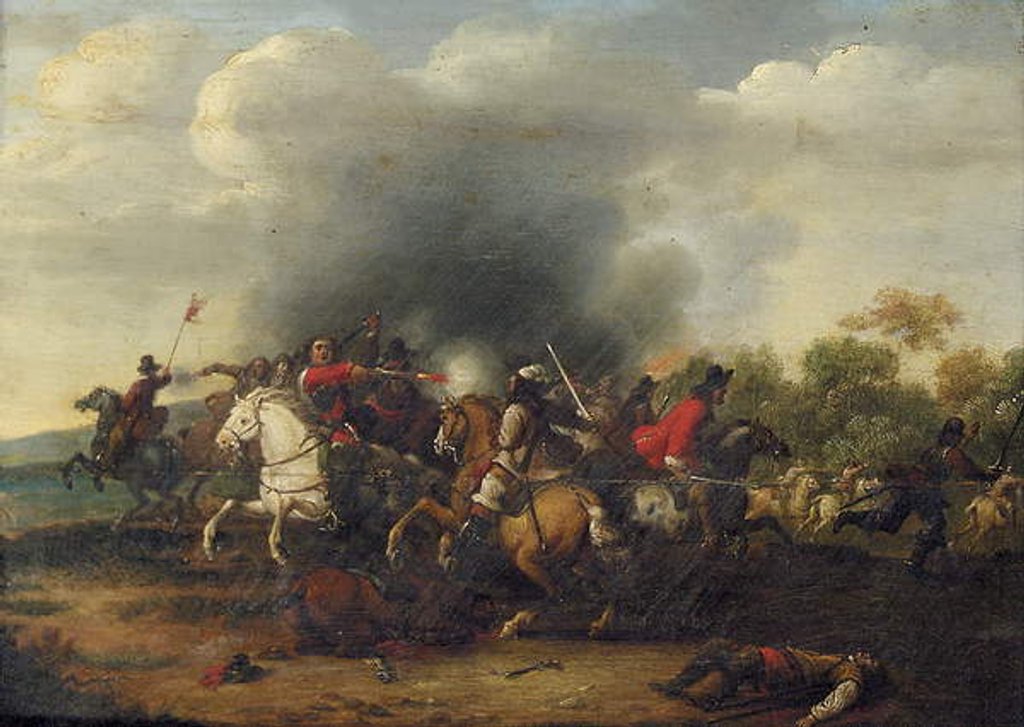 Detail of A cavalry skirmish by Peeter Snayers