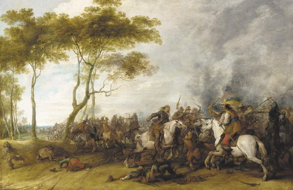 Detail of A cavalry skirmish by Peeter Snayers