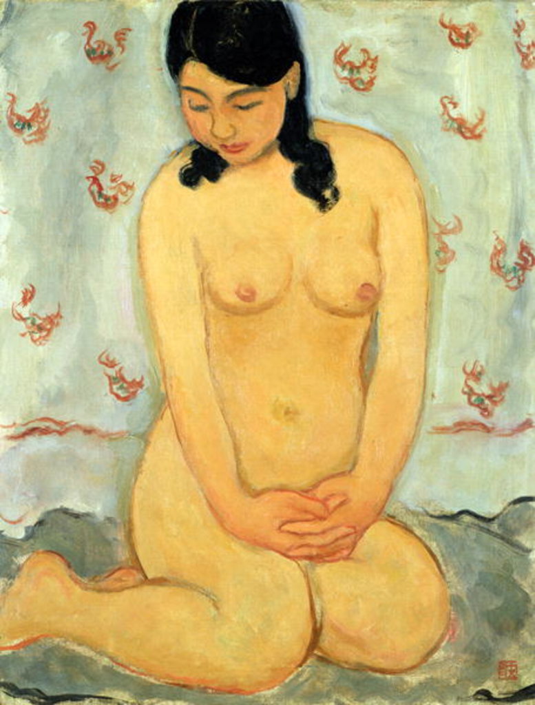 Detail of Seated nude by Mitsutani Kunishiro