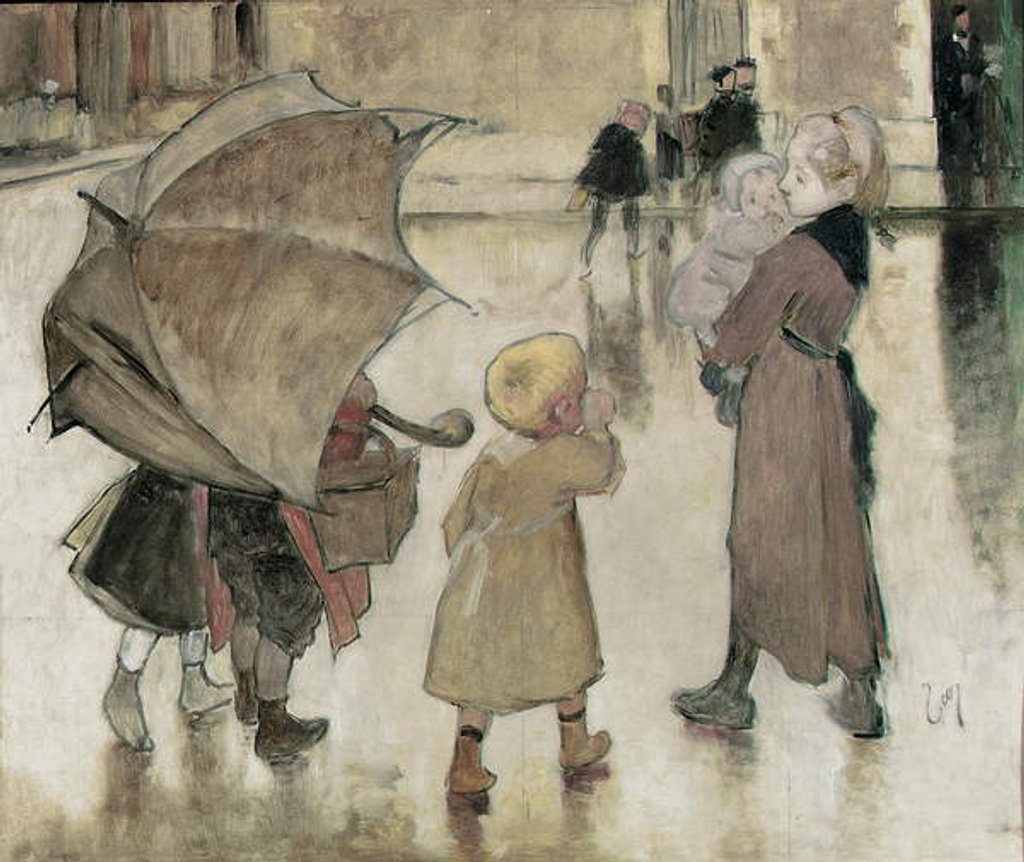 Detail of Return to School by Henri Jules Jean Geoffroy