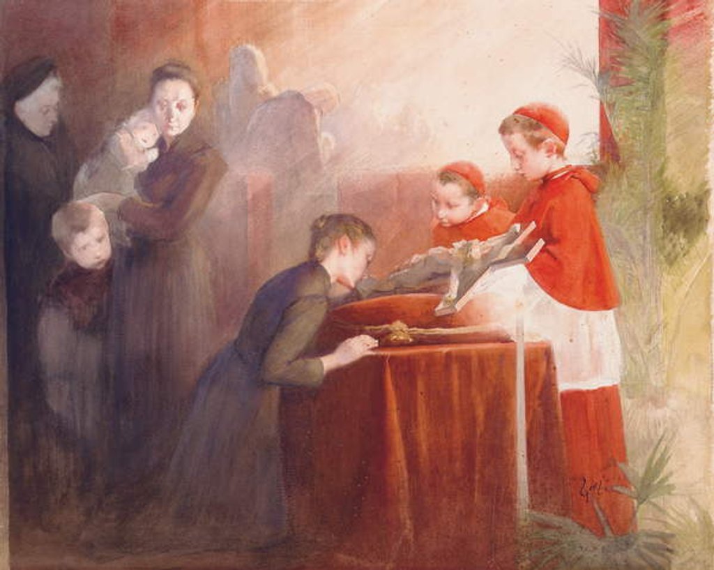 Detail of The Confirmation by Henri Jules Jean Geoffroy