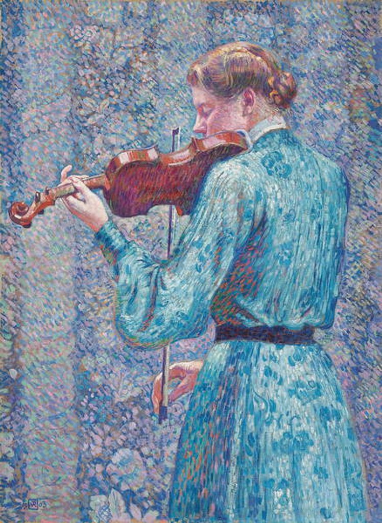 Detail of Marie-Anne Weber playing the violin, 1903 by Theo van Rysselberghe